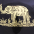 Caja de madera lacada con detalles dorados - Caja Redonda Lacada Motivo Elefante