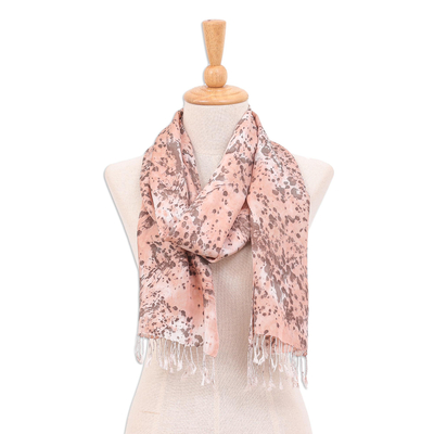 Hand-Painted Speckled Silk Scarf