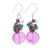 Multi-gemstone dangle earrings, 'Grape Lover' - Quartz and Cultured Pearl Dangle Earrings thumbail