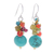 Multi-gemstone dangle earrings, 'Day Trip' - Chalcedony and Peridot Dangle Earrings (image 2a) thumbail