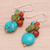 Multi-gemstone dangle earrings, 'Day Trip' - Chalcedony and Peridot Dangle Earrings (image 2b) thumbail