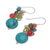 Multi-gemstone dangle earrings, 'Day Trip' - Chalcedony and Peridot Dangle Earrings