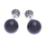 Onyx and marcasite button earrings, 'Double Duty' - Onyx and Marcasite Button Earrings thumbail
