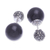 Onyx and marcasite button earrings, 'Double Duty' - Onyx and Marcasite Button Earrings (image 2d) thumbail