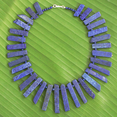 Lapislazuli-Perlenkette - Handgefertigte Halskette aus Lapislazuli-Perlen