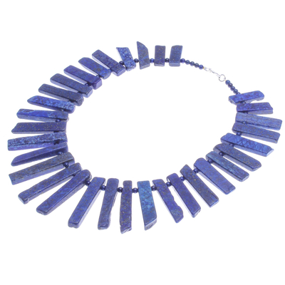 Collar con cuentas de lapislázuli - Collar hecho a mano con cuentas de lapislázuli