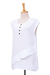Blusa de algodón sin mangas - Blusa blanca sin mangas doble gasa de algodón
