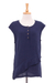 Sleeveless cotton blouse, 'Fresh Air in Navy' - Double Cotton Gauze Sleeveless Blouse (image 2a) thumbail