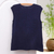 Sleeveless cotton blouse, 'Fresh Air in Navy' - Double Cotton Gauze Sleeveless Blouse (image 2c) thumbail
