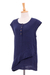 Sleeveless cotton blouse, 'Fresh Air in Navy' - Double Cotton Gauze Sleeveless Blouse (image 2d) thumbail