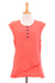 Sleeveless cotton blouse, 'Fresh Air in Coral' - Cotton Sleeveless Blouse from Thailand (image 2a) thumbail