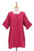 Cotton tunic, 'Fresh Breeze in Raspberry' - Long Cotton Gauze Tunic from Thailand thumbail