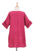 Cotton tunic, 'Fresh Breeze in Raspberry' - Long Cotton Gauze Tunic from Thailand (image 2e) thumbail