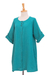 Cotton tunic, 'Fresh Breeze in Sea Green' - Artisan Crafted Cotton Tunic (image 2d) thumbail