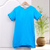 Short-sleeved cotton tunic, 'Out of Office in Cyan' - Long Turquoise Blue Cotton Tunic (image 2b) thumbail