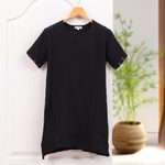 Cotton tunic, 'Out of Office in Black' - Double Cotton Gauze Tunic