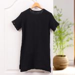 Cotton tunic, 'Out of Office in Black' - Double Cotton Gauze Tunic