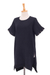 Cotton tunic, 'Out of Office in Black' - Double Cotton Gauze Tunic