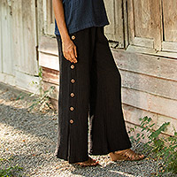 Cotton pants, 'Out of Office in Black'