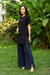 Cotton pants, 'Out of Office in Navy' - Blue Cotton Gauze Pants from Thailand (image 2b) thumbail
