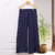 Cotton pants, 'Out of Office in Navy' - Blue Cotton Gauze Pants from Thailand (image 2c) thumbail