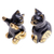 Gold-accented wood sculptures, 'Playful Pair' (pair) - Gold-Accented Cat Sculptures from Thailand (Pair) (image 2c) thumbail