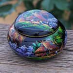 Lacquerware wood box, 'Night in the Country' - Hand-Painted Lacquerware Box with Nature Motif