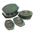 Lacquerware wood coasters, 'Keep Company' (set of 5) - Lacquerware Mango Wood Coasters (Set of 5) (image 2a) thumbail