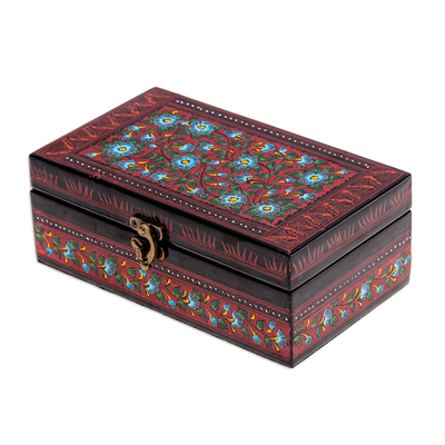 Hand-Painted Mango Wood Jewelry Box - Treasure Trove  NOVICA