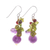 Multi-gemstone dangle earrings, 'Violet Forest' - Thai Peridot and Amethyst Dangle Earrings (image 2a) thumbail