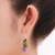 Ohrhänger mit mehreren Edelsteinen - Thailändische Ohrringe mit Peridot und Amethyst