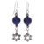 Lapis lazuli dangle earrings, 'Center Stage in Blue' - Lapis Lazuli Dangle Earrings with Star Motif (image 2a) thumbail