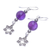Amethyst dangle earrings, 'Center Stage in Purple' - Amethyst Dangle Earrings with Star Motif (image 2c) thumbail