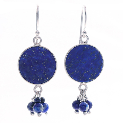 Lapis lazuli dangle earrings, 'Fairy Love' - Lapis Lazuli and Sterling Silver Dangle Earrings