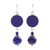 Lapis lazuli dangle earrings, 'Loving Moon' - Hand Crafted Lapis Lazuli Dangle Earrings (image 2a) thumbail