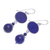 Lapis lazuli dangle earrings, 'Loving Moon' - Hand Crafted Lapis Lazuli Dangle Earrings (image 2c) thumbail