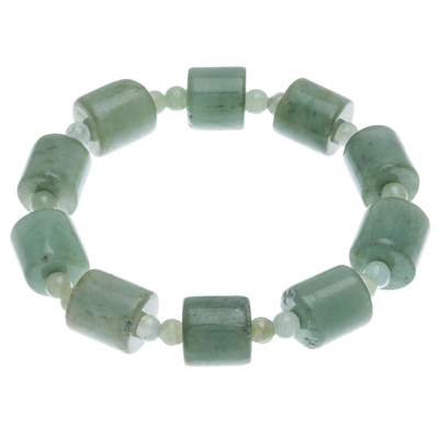 Pulsera elástica con cuentas de jade - Pulsera elástica con cuentas de jade hecha a mano artesanalmente