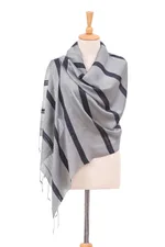 Hand-dyed rayon blend scarf, 'Windy Clime' - Hand-Dyed Rayon and Silk Blend Scarf