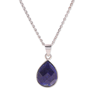 Lapis Lazuli and Sterling Silver Pendant Necklace