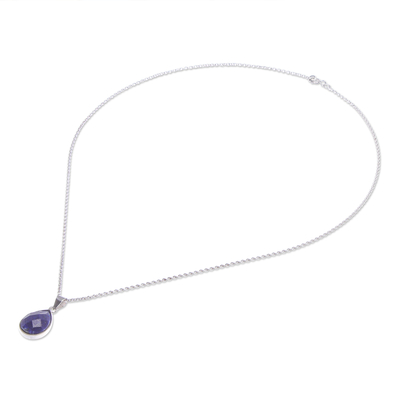 Collar con colgante de lapislázuli - Collar con colgante de Lapislázuli y Plata de Ley
