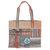 Leather-accented cotton blend tote bag, 'Chill Night in Green' - Thai Leather-Accented Cotton Tote Bag (image 2c) thumbail