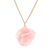 Gold-plated hydrangea petal pendant necklace, 'Wild Hydrangea in Pink' - Gold-Plated Pink Hydrangea Petal Pendant Necklace thumbail