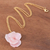 Gold-plated hydrangea petal pendant necklace, 'Wild Hydrangea in Pink' - Gold-Plated Pink Hydrangea Petal Pendant Necklace