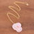 Gold-plated hydrangea petal pendant necklace, 'Wild Hydrangea in Pink' - Gold-Plated Pink Hydrangea Petal Pendant Necklace (image 2c) thumbail