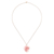 Gold-plated hydrangea petal pendant necklace, 'Wild Hydrangea in Pink' - Gold-Plated Pink Hydrangea Petal Pendant Necklace