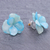 Pendientes poste flor natural - Pendientes de poste de flor de hortensia azul recubiertos de resina tailandesa