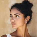 Natural flower post earrings, 'Purple Hydrangea' - Thai Resin Coated Purple Hydrangea Bloom Post Earrings