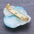 Natural flower brooch pin, 'Pale Blue Hydrangea' - Thai Resin Coated Natural Blue Hydrangea Brooch Pin (image 2c) thumbail