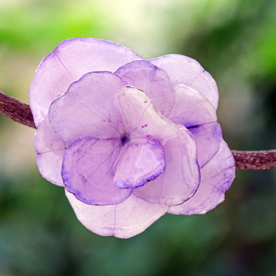 Natural flower brooch pin, Violet Hydrangea