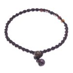 Agate macrame anklet, 'Thai Beach Chic' - Multicolored Agate Beaded Macrame Anklet from Thailand